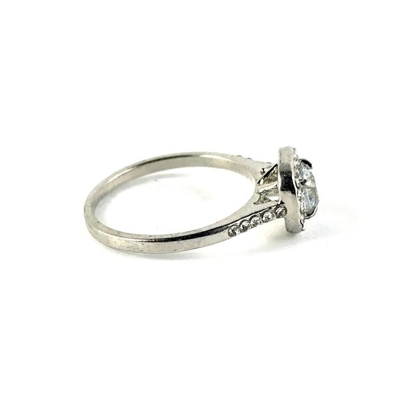 Pretty Silver Tone CZ Ring Size 10 - Picture 2 of 4